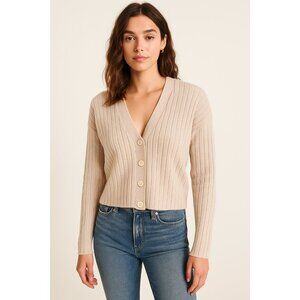 Abercrombie & Fitch Ribbed Knit Cardigan Size Small Preppy Y2K‎ Cropped